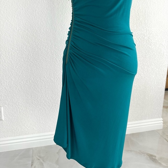 Michael Kors Teal Asymmetrical Sheath Dress - Picture 8 of 9